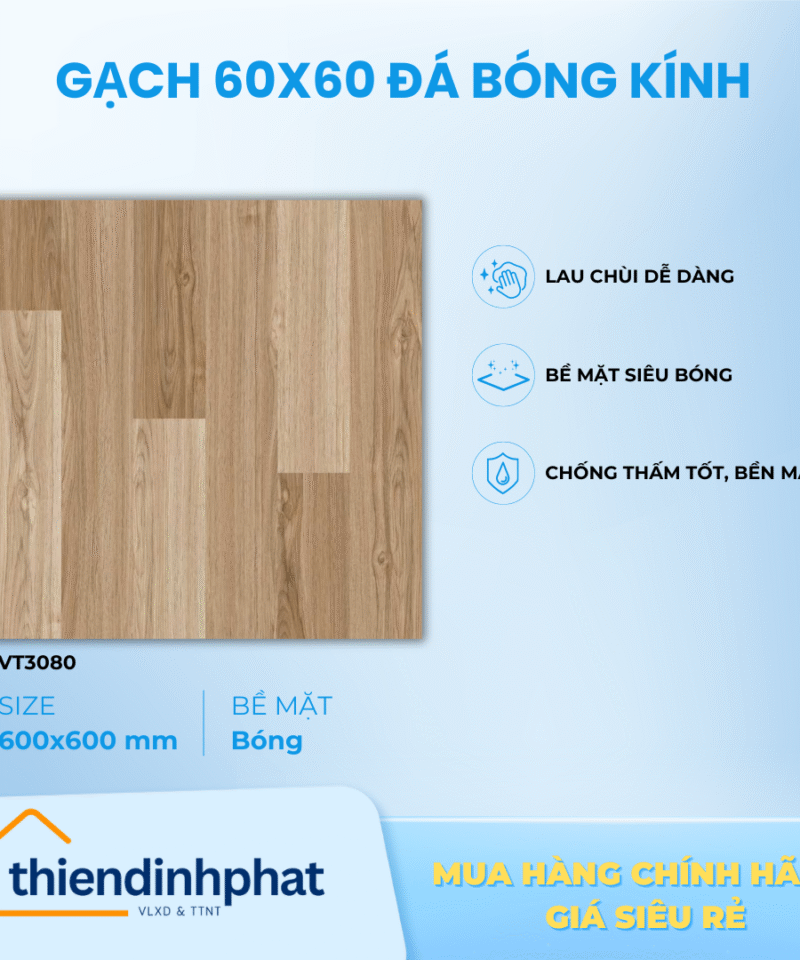 Gạch 60x60cm VT603080 Đá Bóng Kính