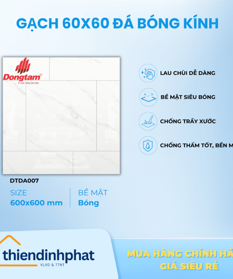 Gạch 60x60cm DTDA60007 Đá Bóng Kính