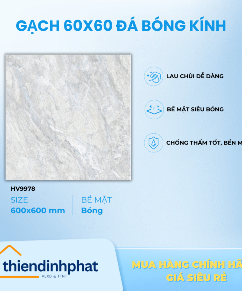Gạch 60x60cm TDP609978 Đá Bóng Kính
