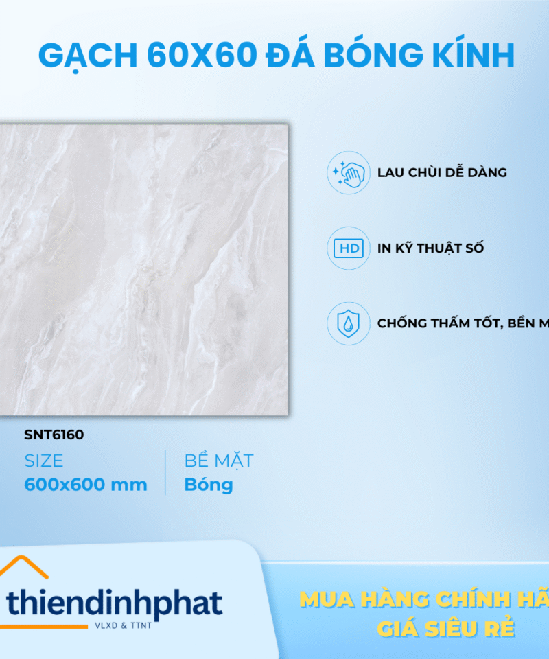 Gạch 60x60cm TDP606160 Đá Bóng Kính