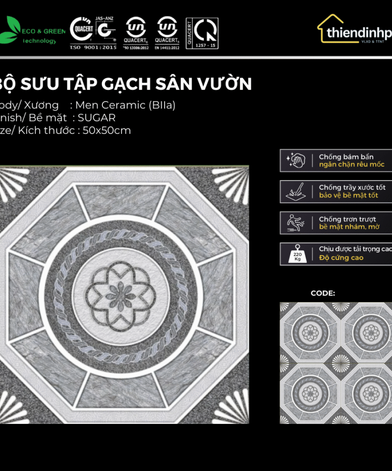 Gạch 50x50cm BT505530Lát Sân Vườn