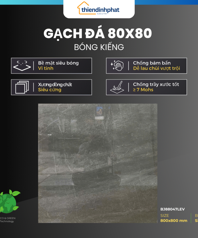 Gạch 80x80cm TDP80BJ88047 Đá Bóng Kính Cao Cấp