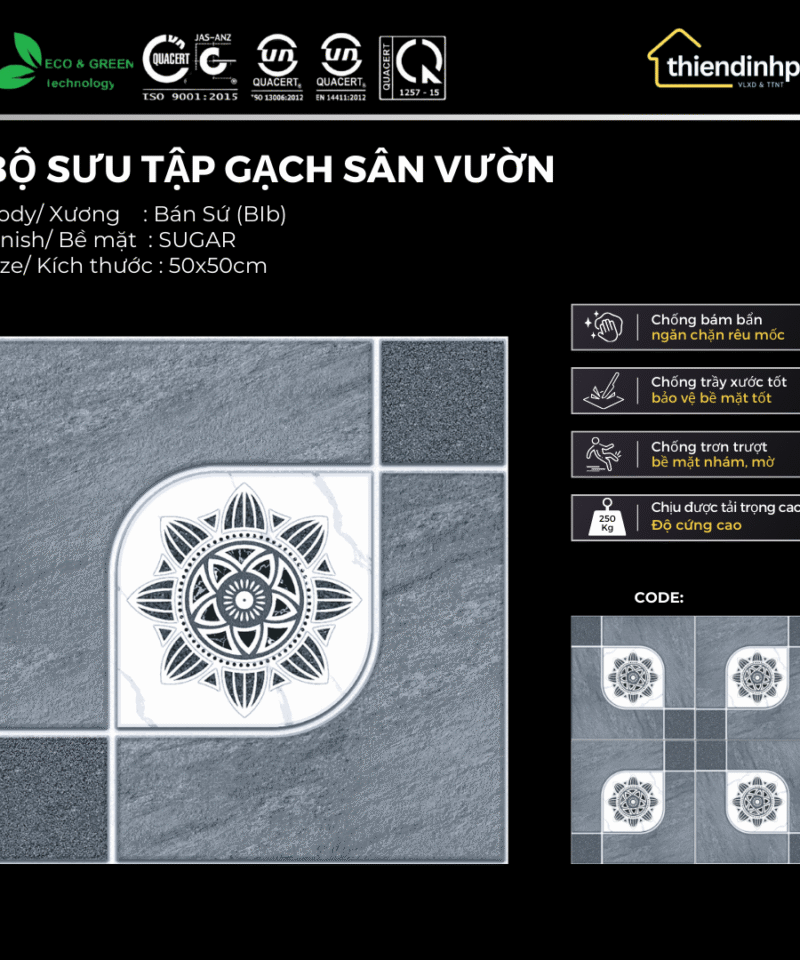 Gạch 50x50cm LT50006 Lát Sân Vườn