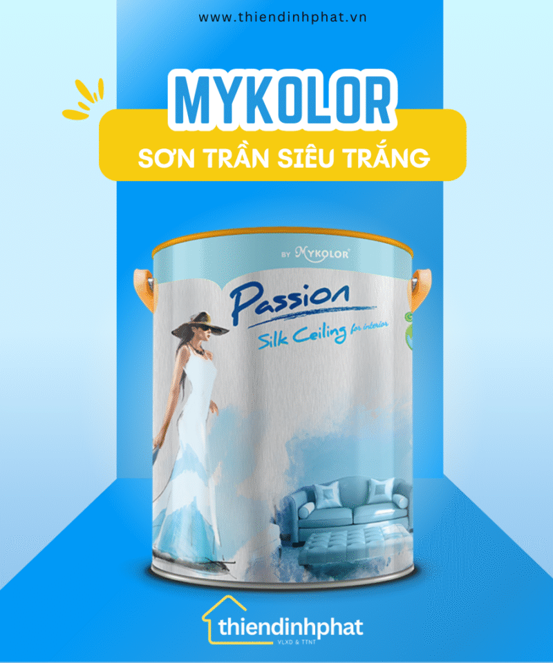 Sơn Nội Thất Chuyên Dụng Cho Trần Siêu Trắng Mykolor Passion Silk Ceiling For Interior