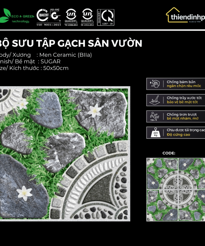 Gạch 50x50cm VGC5052201TL Lát Sân Vườn