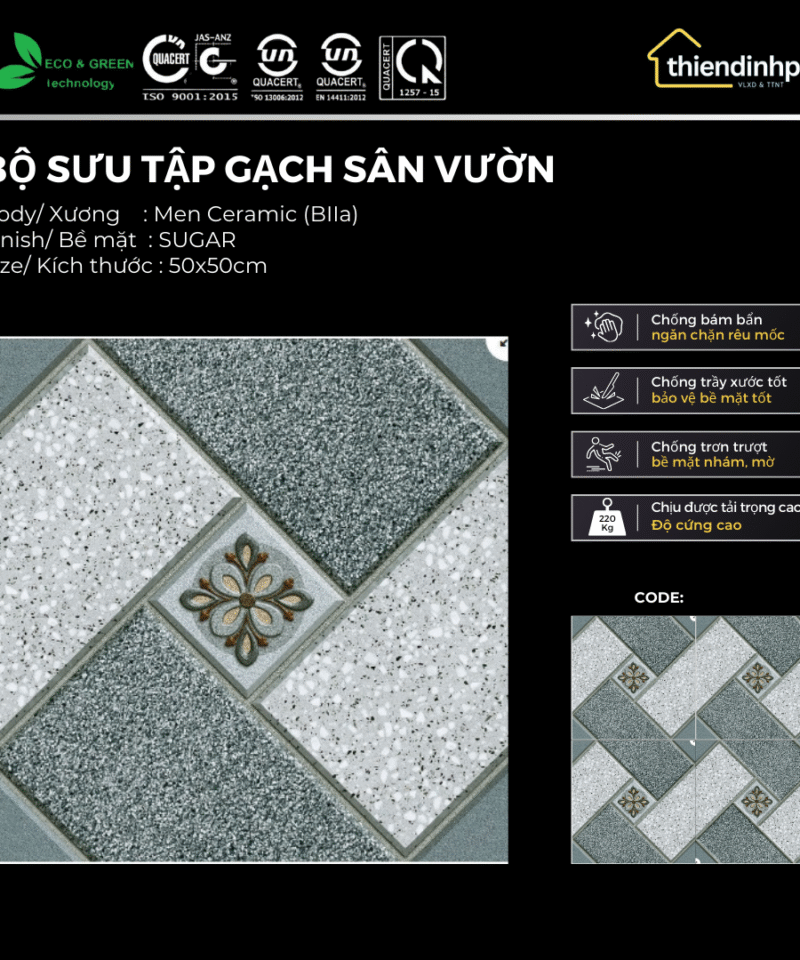 Gạch 50x50cm MSV505015 Lát Sân Vườn