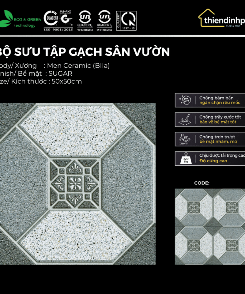 Gạch 50x50cm MSV505016 Lát Sân Vườn