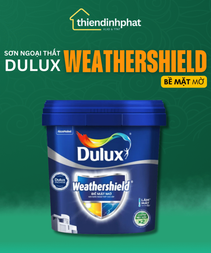 Sơn Ngoại Thất Cao Cấp DULUX Weathershield - Bề Mặt Mờ BJ8 (15L)