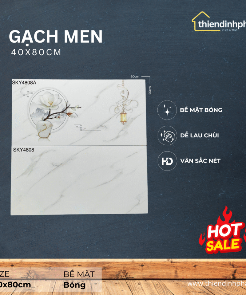 Gạch 40x80cm TDP484808 Men Bóng