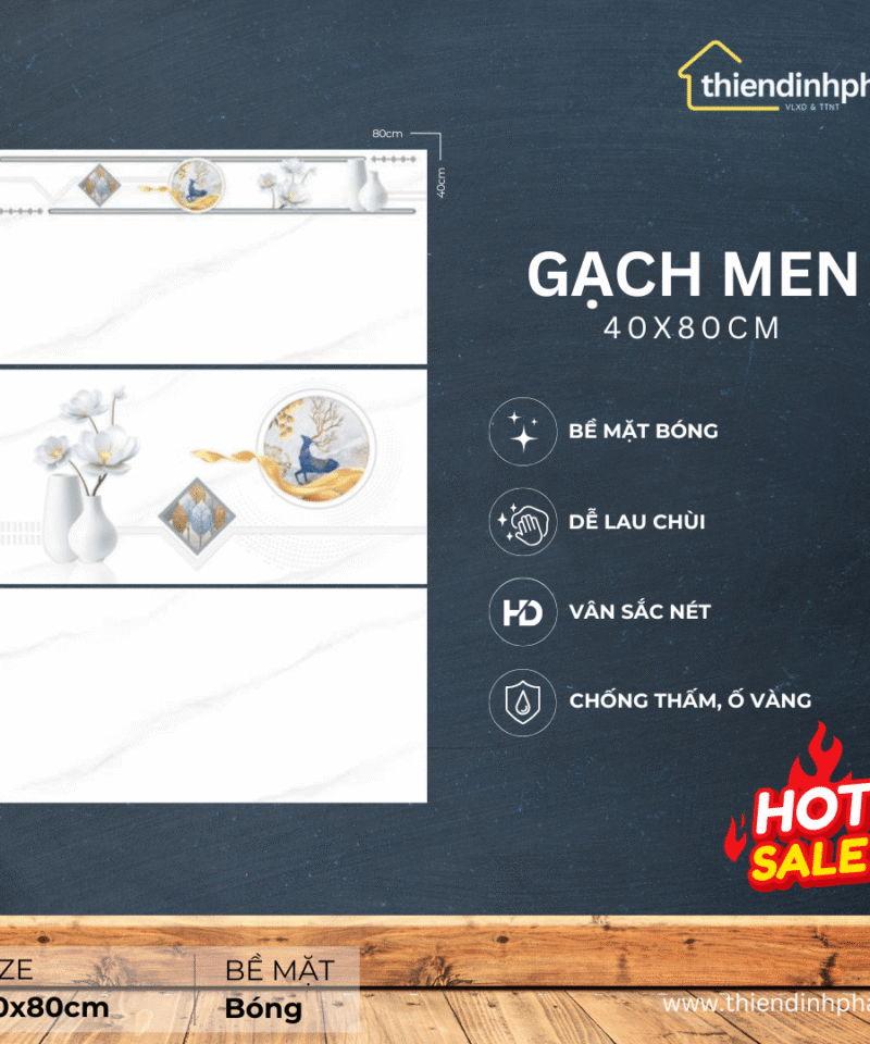 Gạch 40x80cm TDP4848001 Đá Bóng Kính Cao Cấp