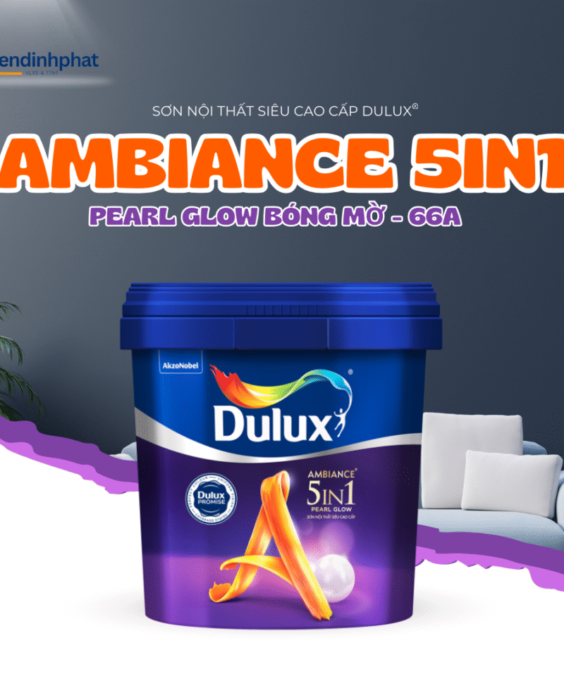 Sơn Nội Thất Siêu Cao Cấp DULUX Ambiance 5in1 Pearl Glow - Bóng mờ 66A (15L)