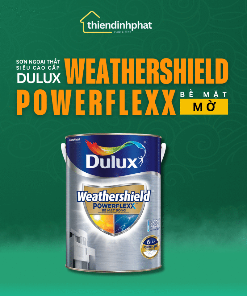 Sơn Ngoại Thất Siêu Cao Cấp DULUX Weathershield Powerflexx - Bề Mặt Mờ GJ8 (5L)