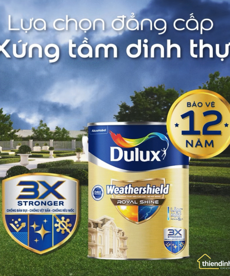 Sơn Ngoại Thất Siêu Cao Cấp DULUX Weathershield Royal Shine - Xứng Tầm Dinh Thự RS86 (5L)