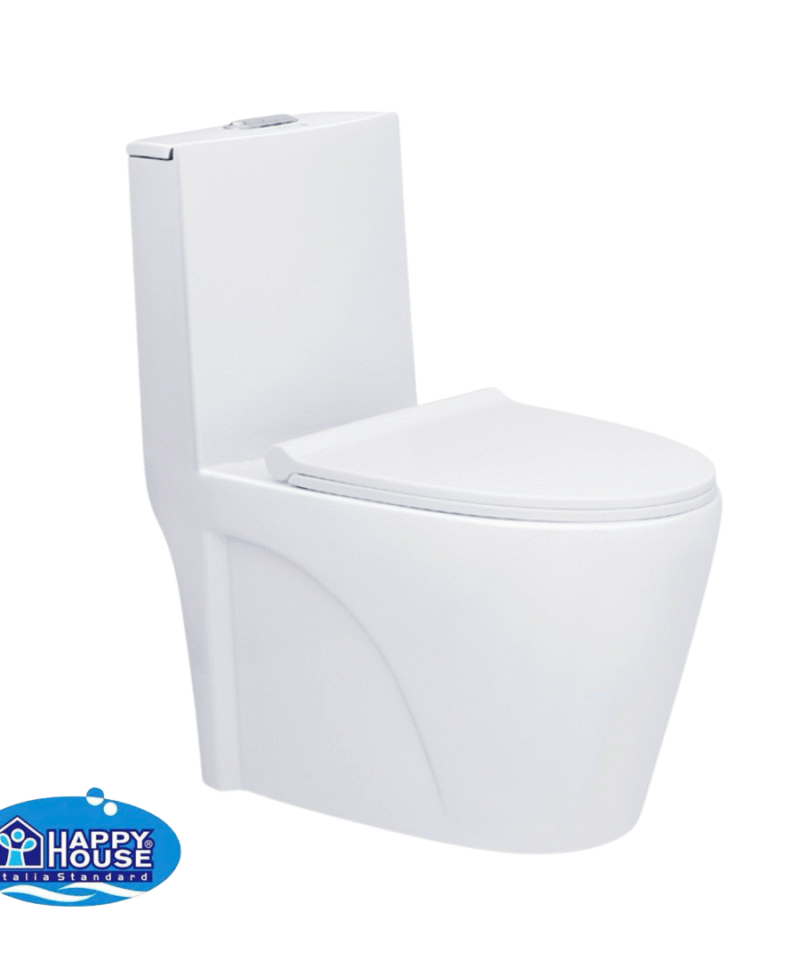 Bồn Cầu 1 Khối HappyHouse 8039 Nắp Êm (Tặng Vòi Xịt VX02)