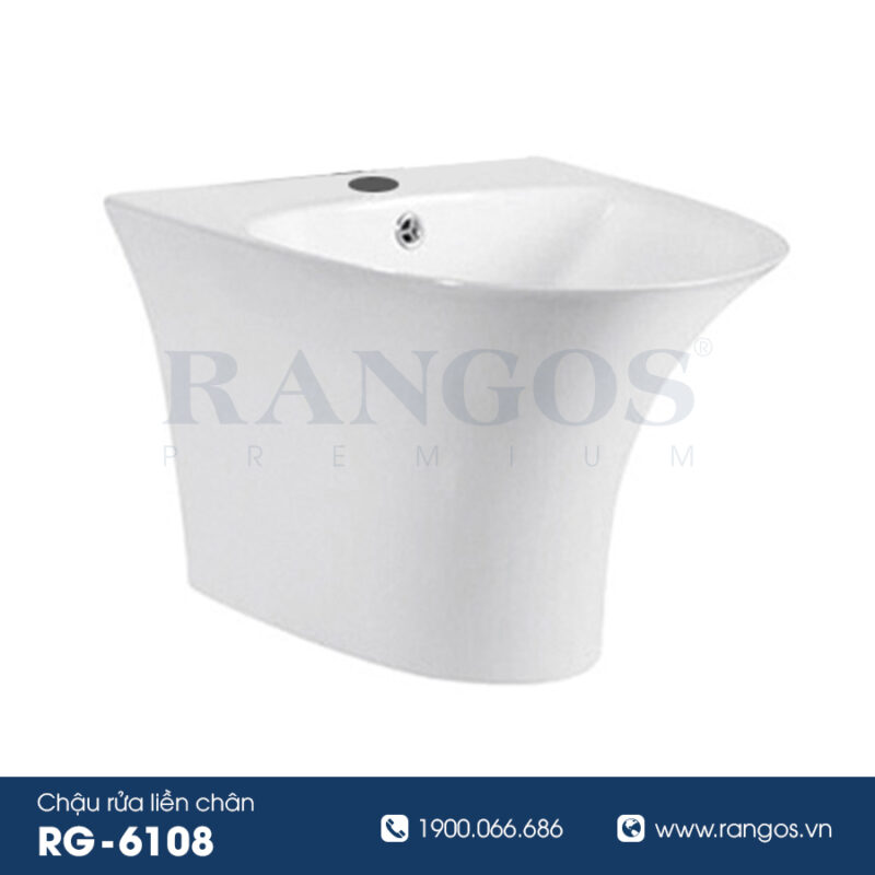 Chậu Rửa Lavabo Liền Chân Rangos RG-6108