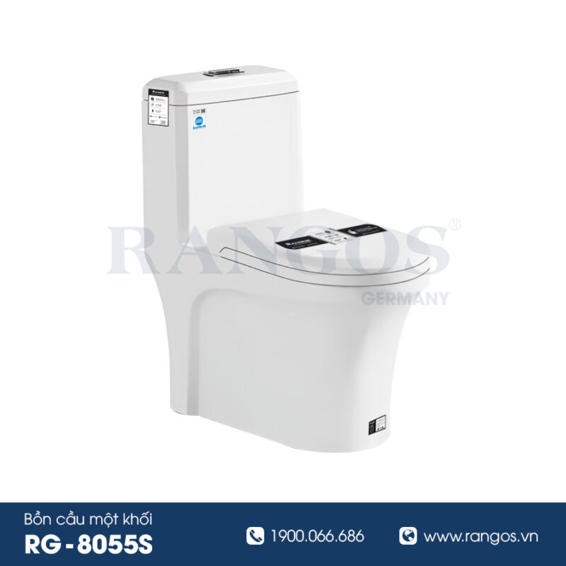 Bồn Cầu 1 Khối Rangos RG-8055S Nắp Êm